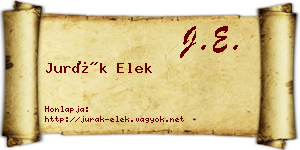 Jurák Elek névjegykártya